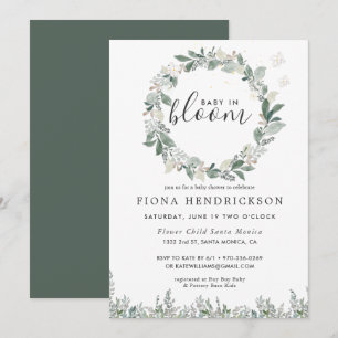 Bebê em Bloom Chá de fraldas verde branco