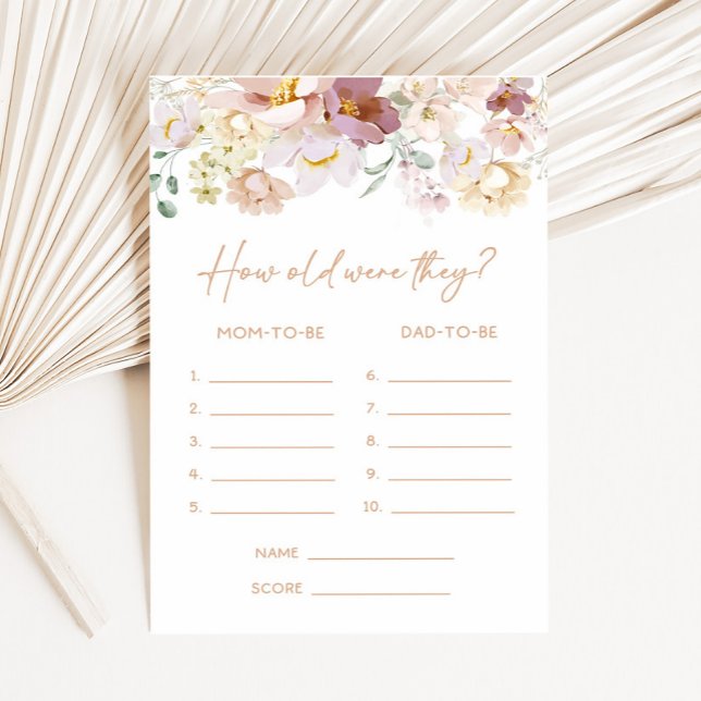 Bebê em Bloom Floral Quantos anos eles jogavam (Spring Wildflower Baby Shower How Old were They Game)