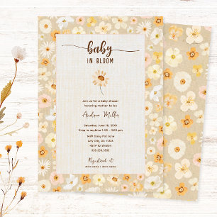 Bebê em Bloom flores prensadas Convite