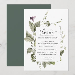 Bebê em Flor Chás de Bebê com Vegetação Floral L