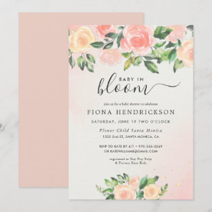 Bebê em Flor Chuvada de Bebê Rosa e Pêssego