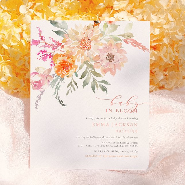 Bebê em Flor | Chuveiro Floral Rosa Primaveril Orç (Criador carregado)