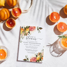 Bebê em Flor | Convite de Chuvada de Bebê Citrino