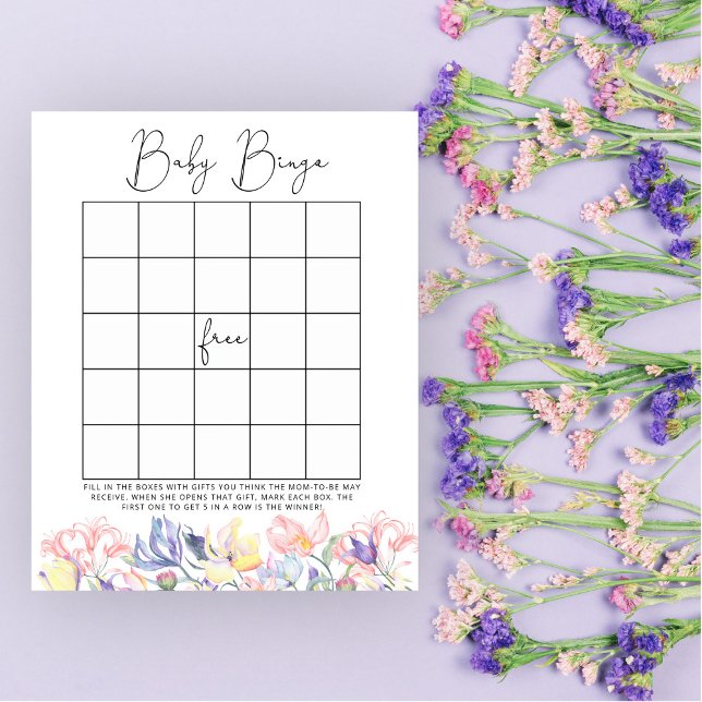 Bebê em flor Jogo de bingo para chá de bebê (Criador carregado)