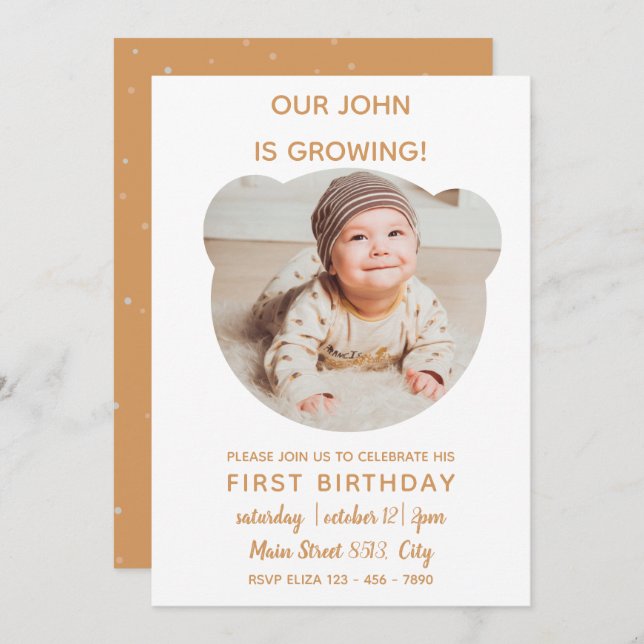 Bebê está crescendo - Convite para Fotografia do U (Frente/Verso)