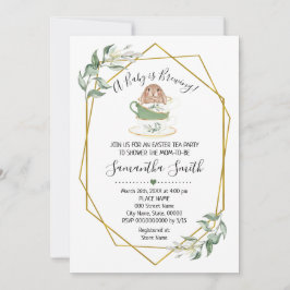 Bebê está criando Páscoa Tea Greenery Chá convite