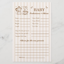 Bebê está criando previsões e conselhos sobre café