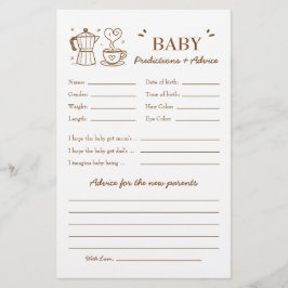 Bebê está criando previsões e conselhos sobre café