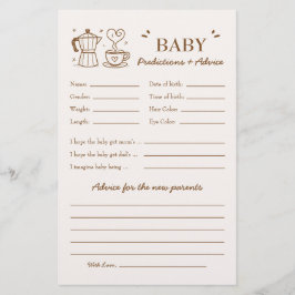 Bebê está criando previsões e conselhos sobre café