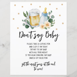 Bebê está criando verde Não diga jogo de sinais de