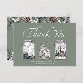 Bebê está frio fora do cartões de agradecimentos d