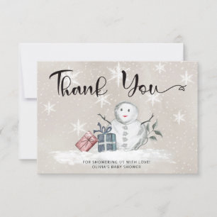 Bebê está frio fora do cartões de agradecimentos d