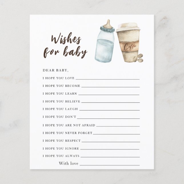 Bebê está preparando café - desejos para bebê (Frente)