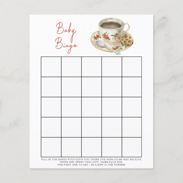 Bebê está preparando café Jogo de bingo de chá de  (Frente)