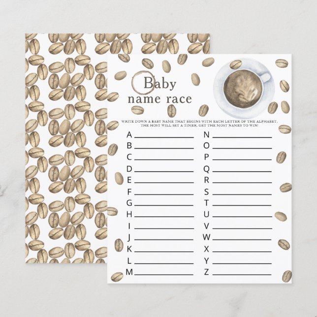 Bebê está preparando café - Jogo de corrida de nom (Frente/Verso)