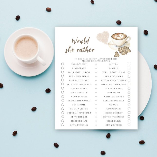 Bebê está preparando café. O que ela preferiria (Criador carregado)