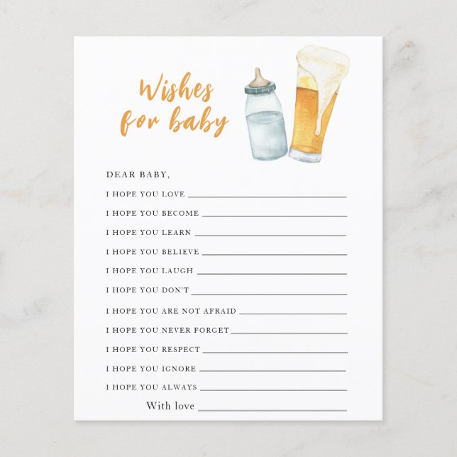 Bebê está preparando cerveja - desejos para bebê (Frente)