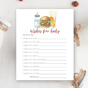 Bebê está preparando cerveja - desejos para bebê