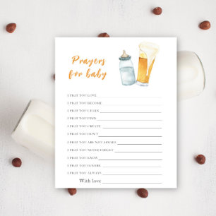 Bebê está preparando cerveja Oração para bebê