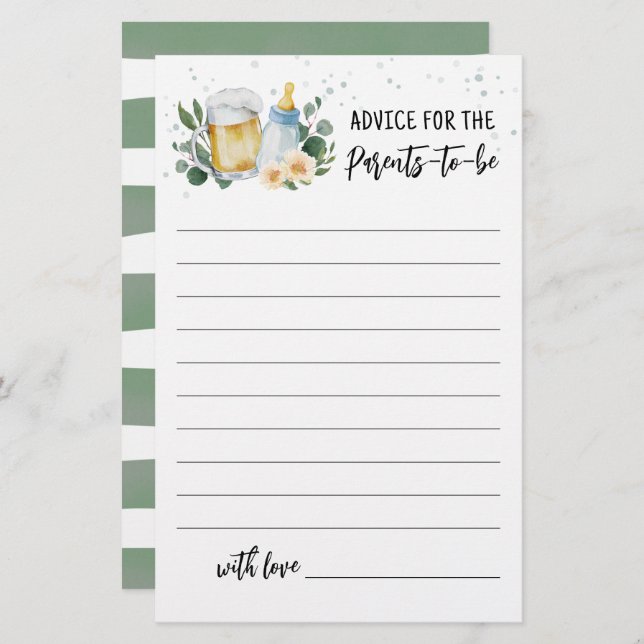 Bebê está preparando conselhos para os pais serem  (Frente/Verso)