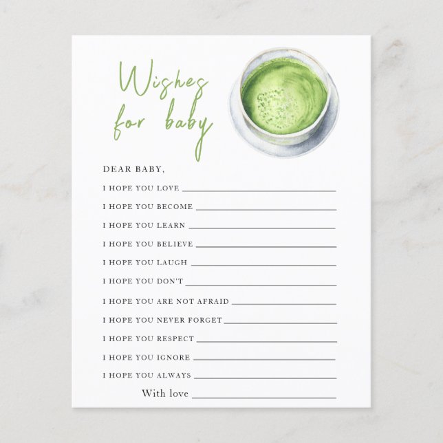 Bebê está preparando matcha - desejos para o bebê (Frente)