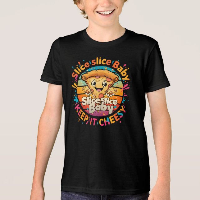 Bebê Fatia Fatia - Camisa Engraçada de Pizza para  (Frente)