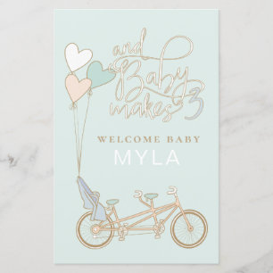 Bebê faz três bicicleta tandem com assento de bebê