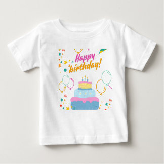 Bebê Feliz Aniversário Imprimível T-Shirt Design
