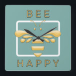 Bebê Feliz, Bonita Abelha Apiarista Relógio Compre<br><div class="desc">Essa doce abelha de mel estilizada em 3D lembrará a você e a seu funcionarios e clientes "Bee Happy" - ou substituirá o texto pelo seu nome apiário. A cor de fundo pode ser editada para qualquer cor desejada no painel camadas.</div>