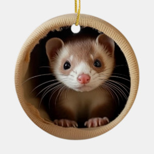 Bebê Ferret Face - Ornamento de Furões Bonitos