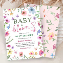 Bebê Flor Silvestre em Flor Convite de Chás de Beb