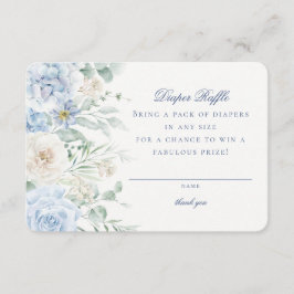 Bebê Floral Azul no Cartão Raffle com Fralda de Sa