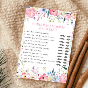 Bebê Floral em Flor Adivinhe Quem é Mamãe ou Papai