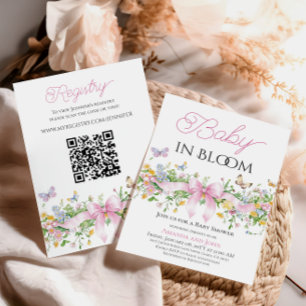 Bebê Floral em Flor Rosa Convite de Chá de Bebê
