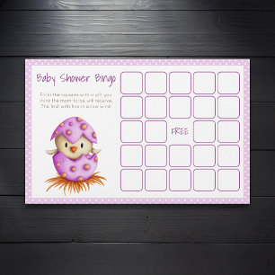 Bebê Galinha Atchando Cartão de Bingo de Chá de fr