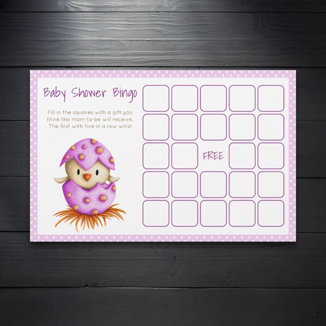 Bebê Galinha Atchando Cartão de Bingo de Chá de fr (Criador carregado)