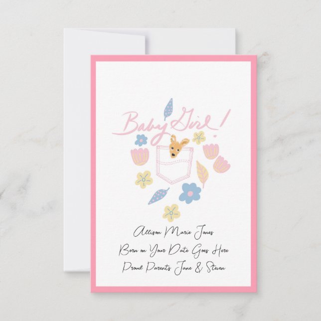 Bebê Garota Rosa Fresca Bestiça Kangaroo Anúncio d (Frente)