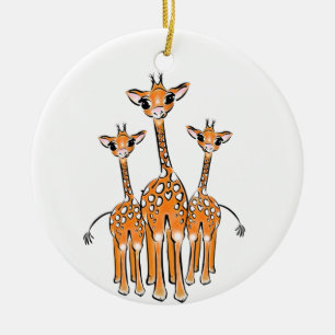 Bebê girafa-cuta, animais safari Ornamento cerâmic