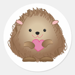 Bebê Hedgehog com autocolantes cardíacos