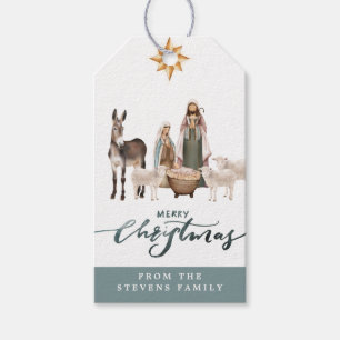 Bebê Jesus na Natividade Manger Dando Etiquetas