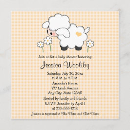 Bebê Lamb Bebê Convites para Chuveiro Gênero Neutr
