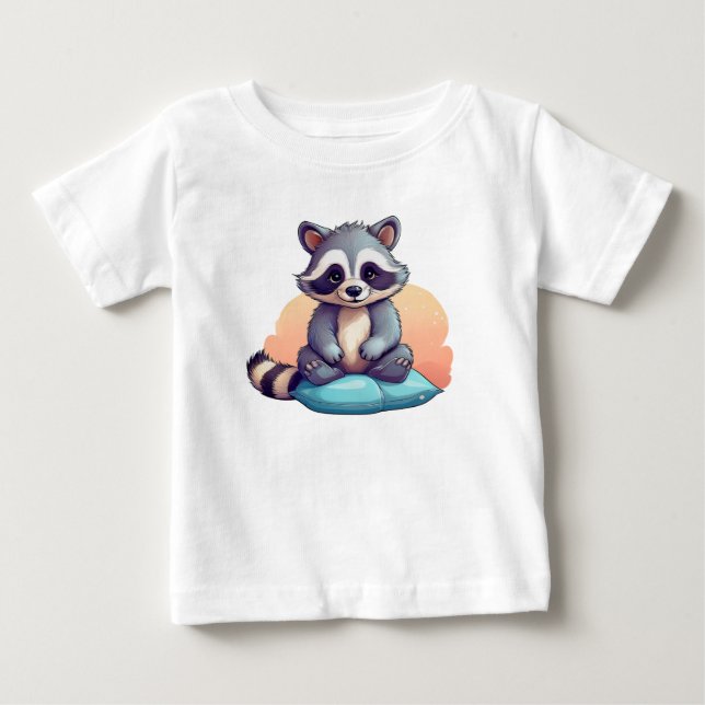 Bebê Mapache Fofo – Camisetas de Desenho Adoráveis (Frente)