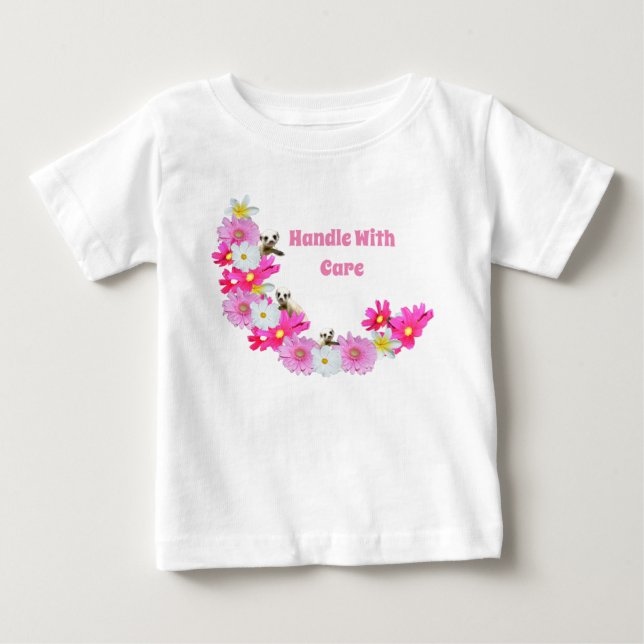 Bebê Meerkat E Flores, Camisa De Bebê (Frente)