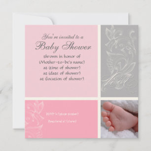 Bébé Modern Swirl n Dot - Convite para Chá de B