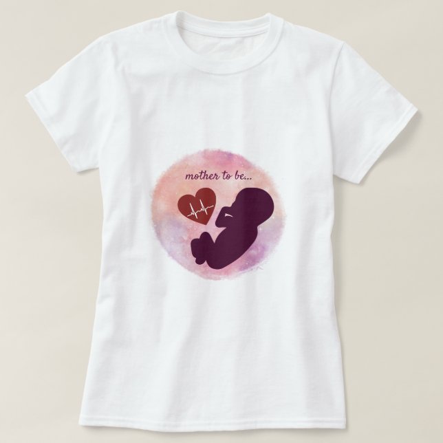 Bebê na Mulher Mãe para Ser T-Shirt (Frente do Design)