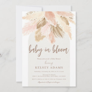 Bebê no blogue pampas boho chá de fraldas Convite