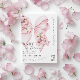 Bebê no Bloom - Convite para Chá de fraldas Rosa