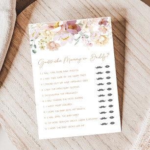 Bebê no Bloom Floral Adivinha quem Mamãe ou Jogo d