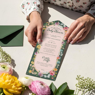 Bebê no Bloom Floral Garden Chá de fraldas