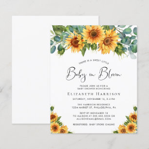 Bebê no Bloom Sunflower Eucalyptus Chá Convide